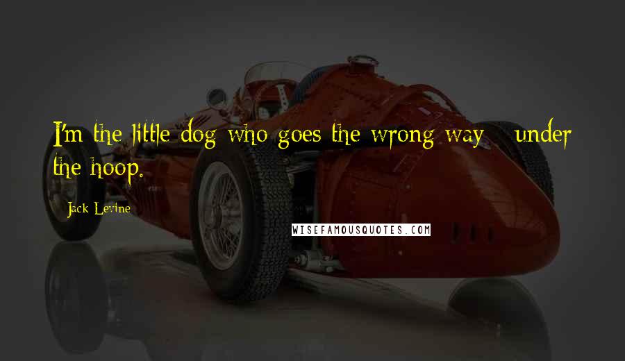 Jack Levine Quotes: I'm the little dog who goes the wrong way - under the hoop.