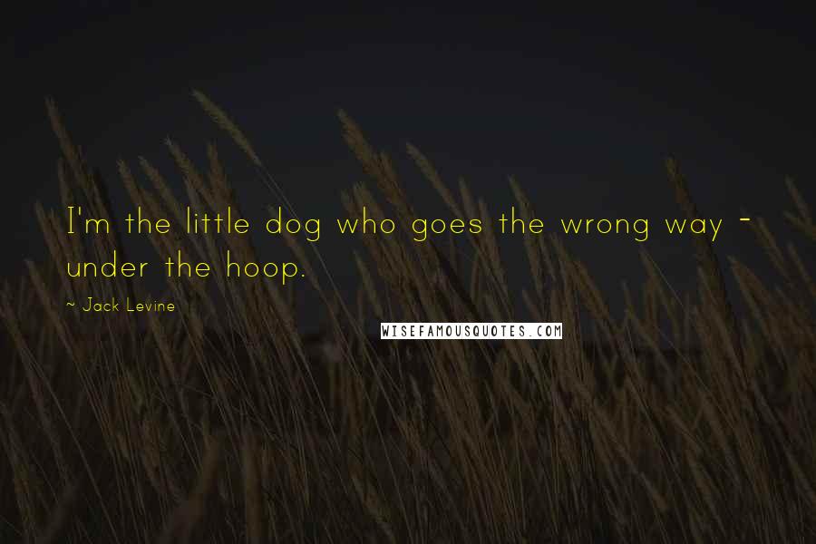 Jack Levine Quotes: I'm the little dog who goes the wrong way - under the hoop.