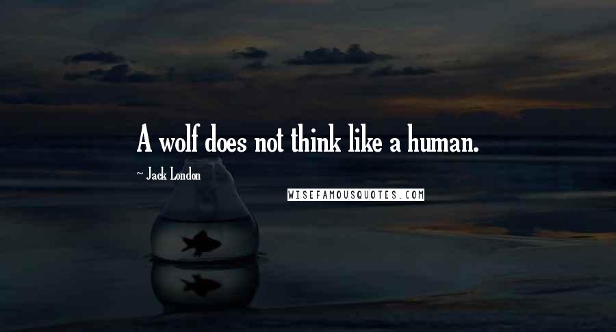 Jack London Quotes: A wolf does not think like a human.