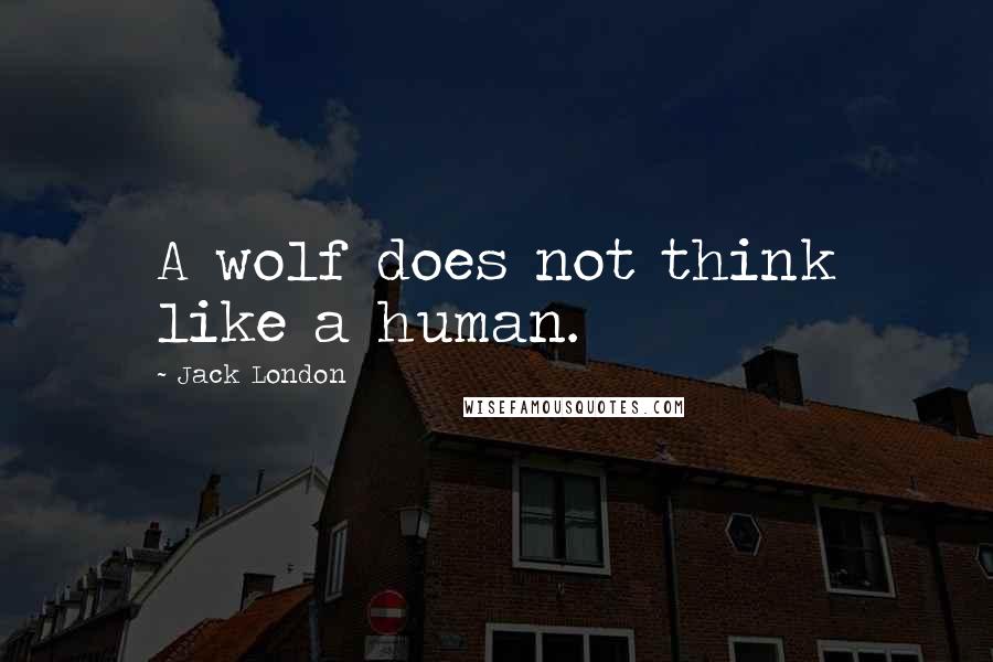 Jack London Quotes: A wolf does not think like a human.