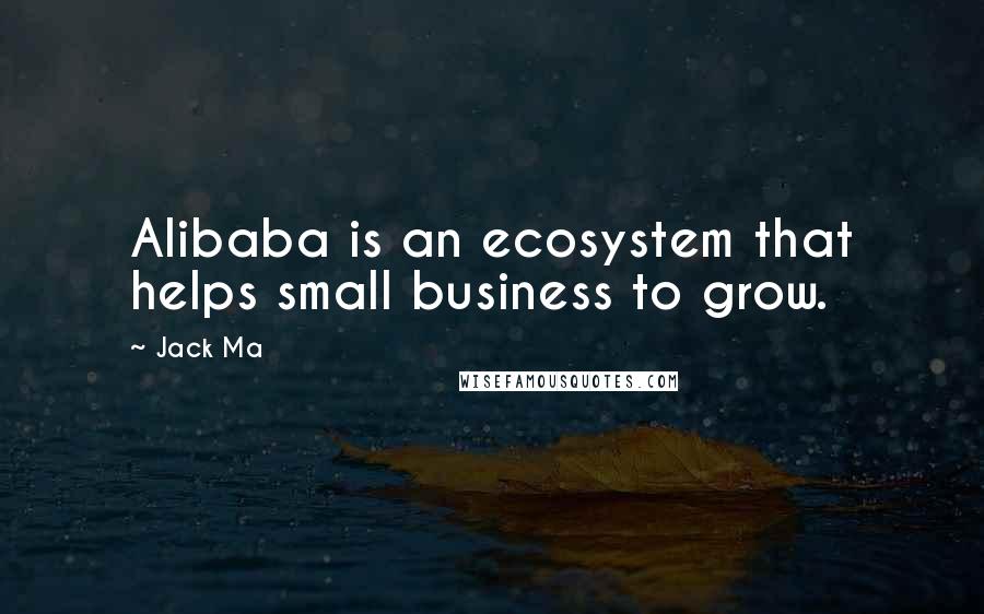 Jack Ma Quotes: Alibaba is an ecosystem that helps small business to grow.