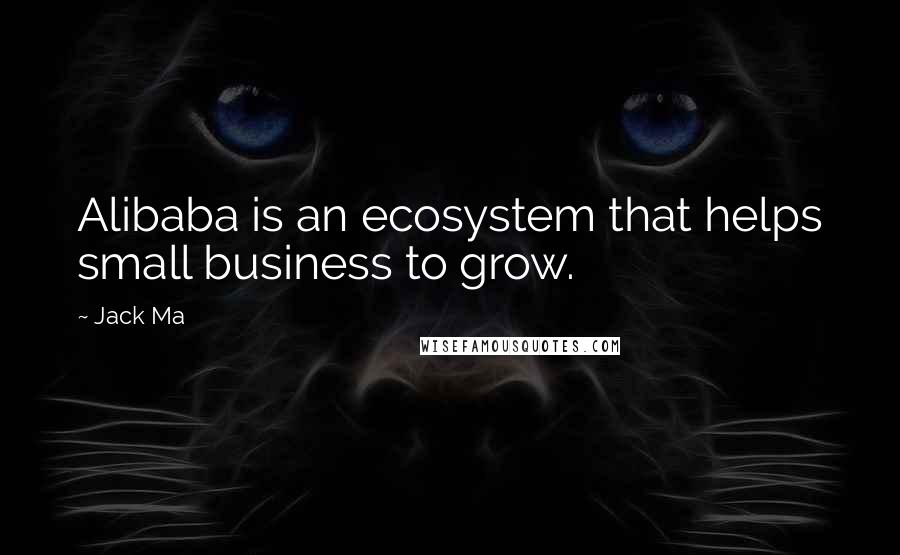 Jack Ma Quotes: Alibaba is an ecosystem that helps small business to grow.