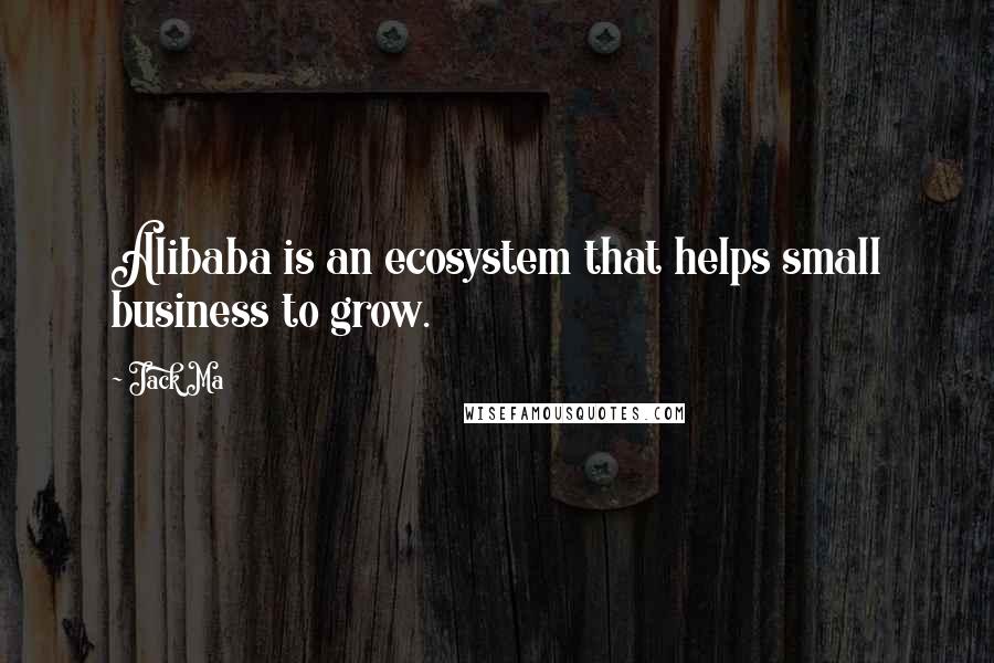 Jack Ma Quotes: Alibaba is an ecosystem that helps small business to grow.