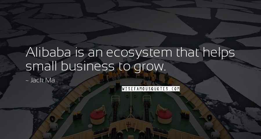 Jack Ma Quotes: Alibaba is an ecosystem that helps small business to grow.