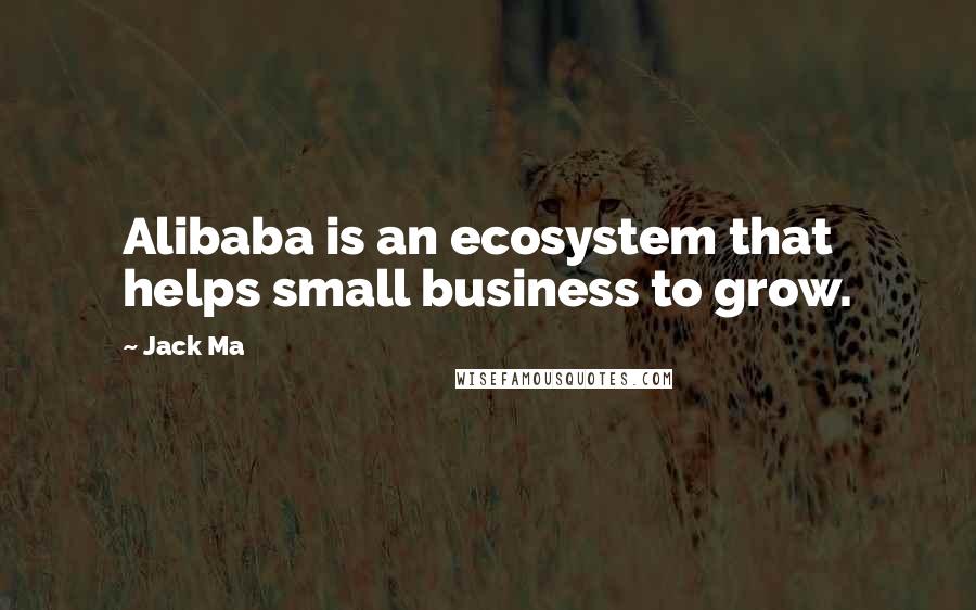 Jack Ma Quotes: Alibaba is an ecosystem that helps small business to grow.