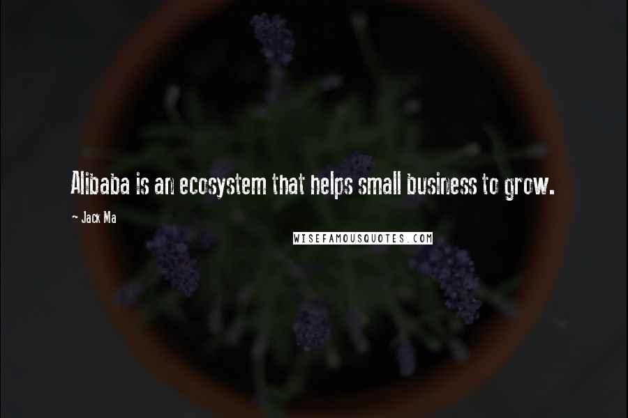 Jack Ma Quotes: Alibaba is an ecosystem that helps small business to grow.