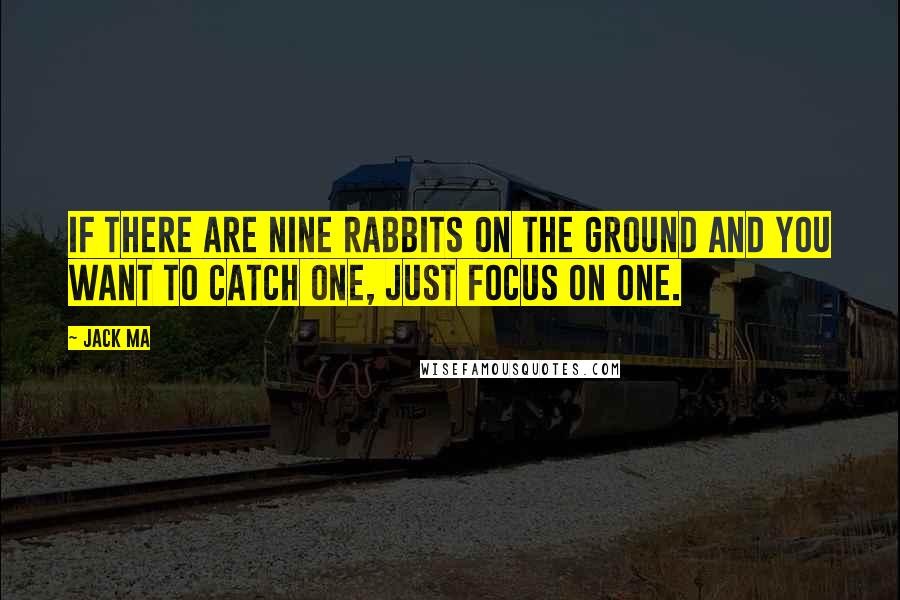 Jack Ma Quotes: If there are nine rabbits on the ground and you want to catch one, just focus on one.