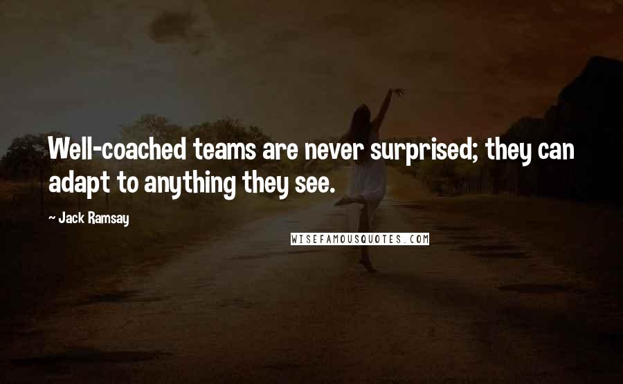 Jack Ramsay Quotes: Well-coached teams are never surprised; they can adapt to anything they see.