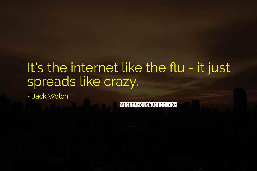 Jack Welch Quotes: It's the internet like the flu - it just spreads like crazy.