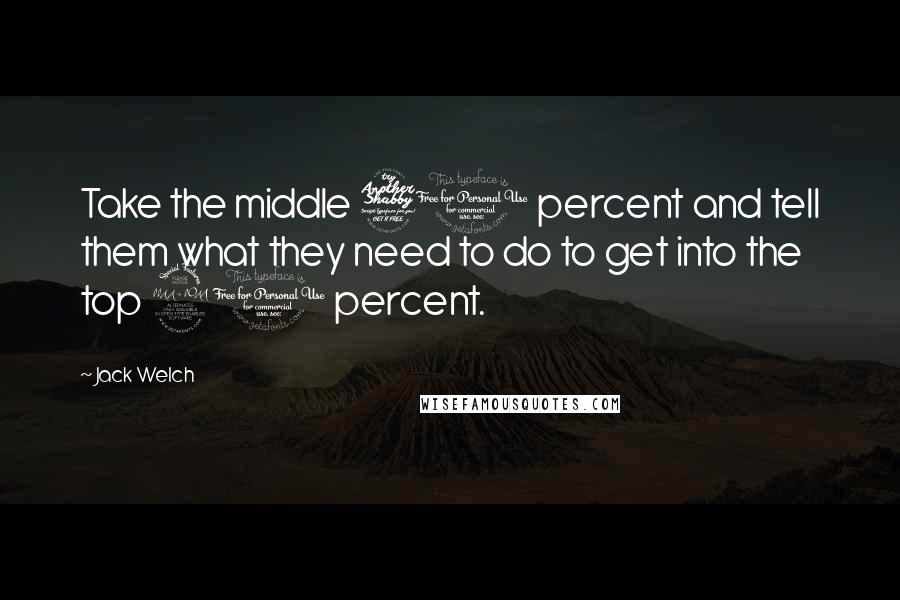 Jack Welch Quotes: Take the middle 70 percent and tell them what they need to do to get into the top 20 percent.