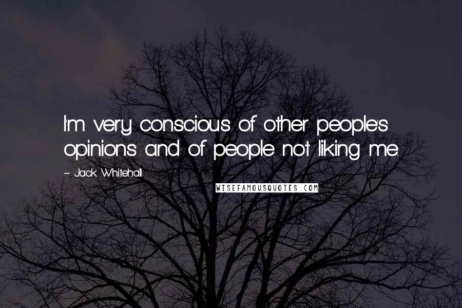 Jack Whitehall Quotes: I'm very conscious of other people's opinions and of people not liking me.