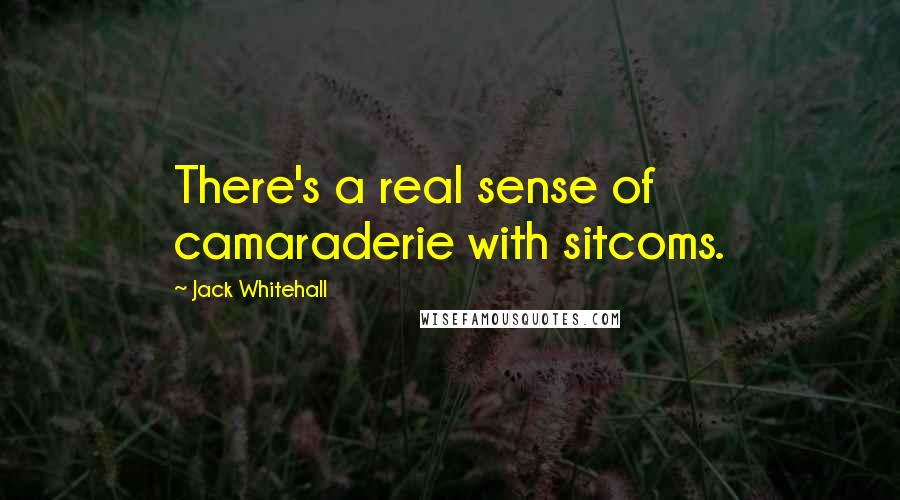 Jack Whitehall Quotes: There's a real sense of camaraderie with sitcoms.