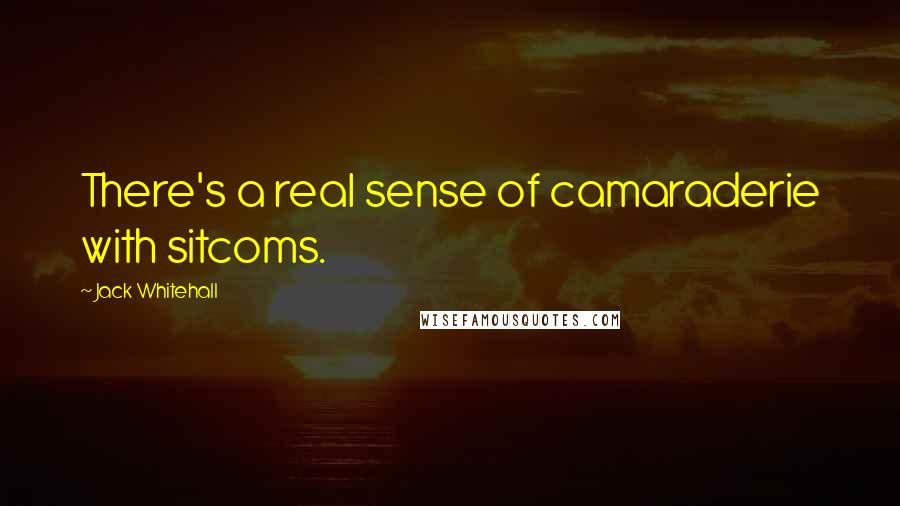 Jack Whitehall Quotes: There's a real sense of camaraderie with sitcoms.