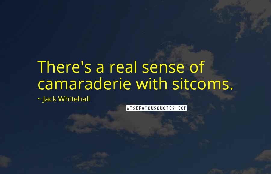 Jack Whitehall Quotes: There's a real sense of camaraderie with sitcoms.