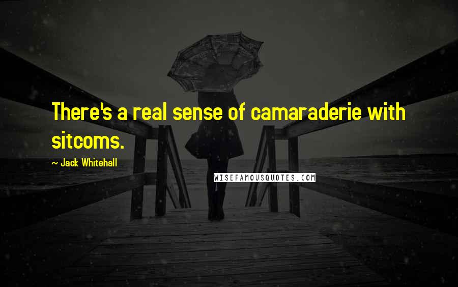 Jack Whitehall Quotes: There's a real sense of camaraderie with sitcoms.