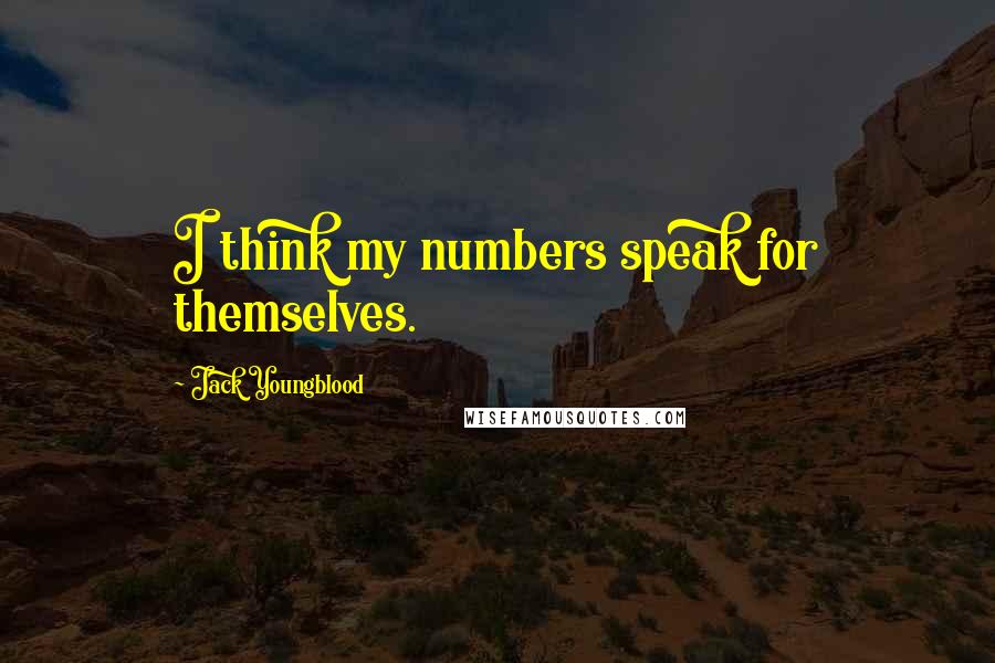 Jack Youngblood Quotes: I think my numbers speak for themselves.