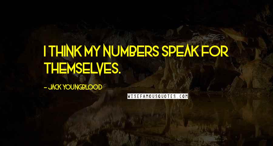 Jack Youngblood Quotes: I think my numbers speak for themselves.