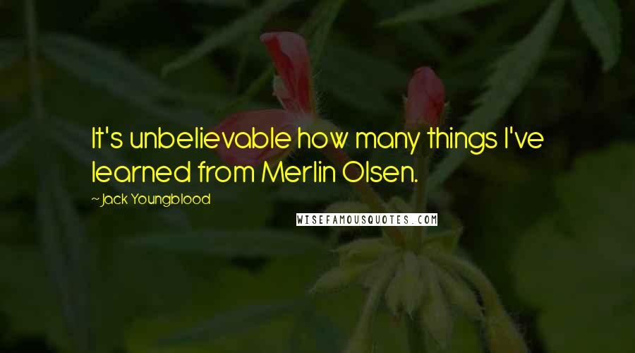 Jack Youngblood Quotes: It's unbelievable how many things I've learned from Merlin Olsen.