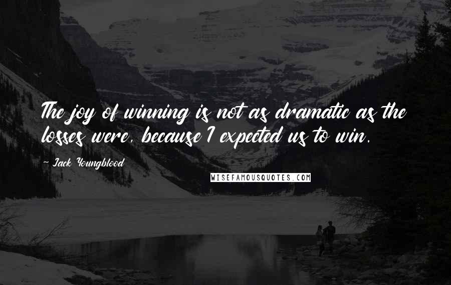 Jack Youngblood Quotes: The joy of winning is not as dramatic as the losses were, because I expected us to win.
