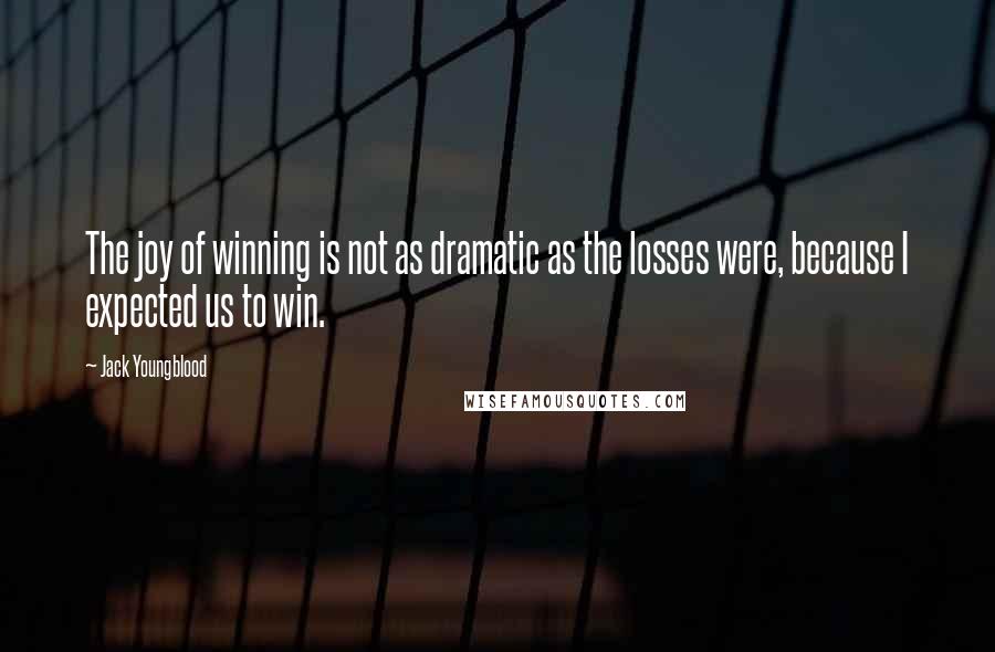 Jack Youngblood Quotes: The joy of winning is not as dramatic as the losses were, because I expected us to win.