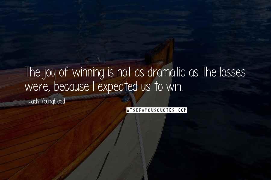 Jack Youngblood Quotes: The joy of winning is not as dramatic as the losses were, because I expected us to win.