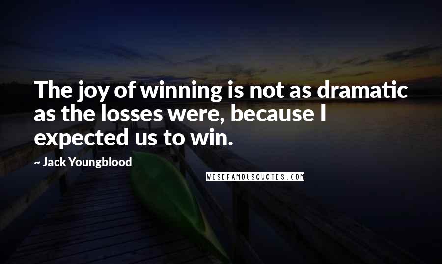 Jack Youngblood Quotes: The joy of winning is not as dramatic as the losses were, because I expected us to win.