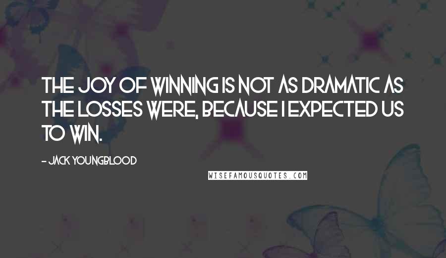 Jack Youngblood Quotes: The joy of winning is not as dramatic as the losses were, because I expected us to win.