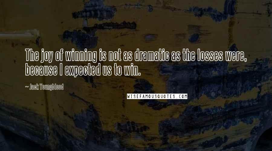 Jack Youngblood Quotes: The joy of winning is not as dramatic as the losses were, because I expected us to win.