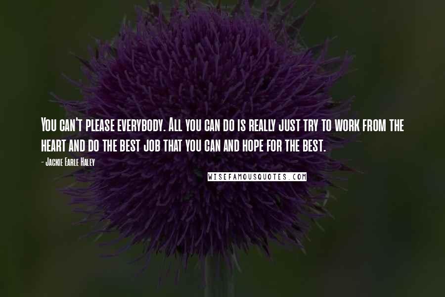 Jackie Earle Haley Quotes: You can't please everybody. All you can do is really just try to work from the heart and do the best job that you can and hope for the best.