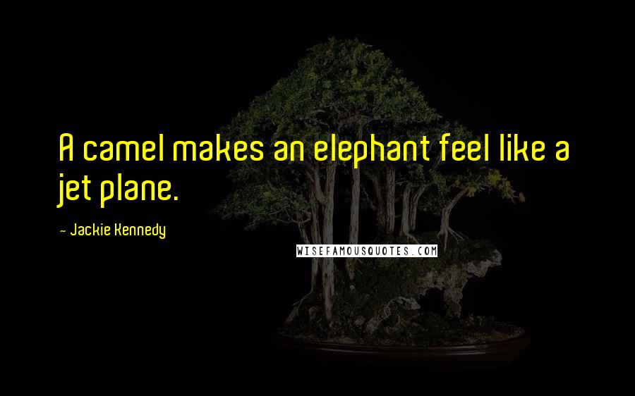 Jackie Kennedy Quotes: A camel makes an elephant feel like a jet plane.