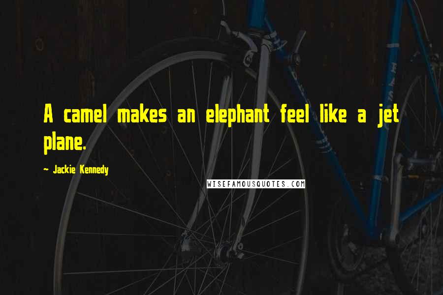 Jackie Kennedy Quotes: A camel makes an elephant feel like a jet plane.