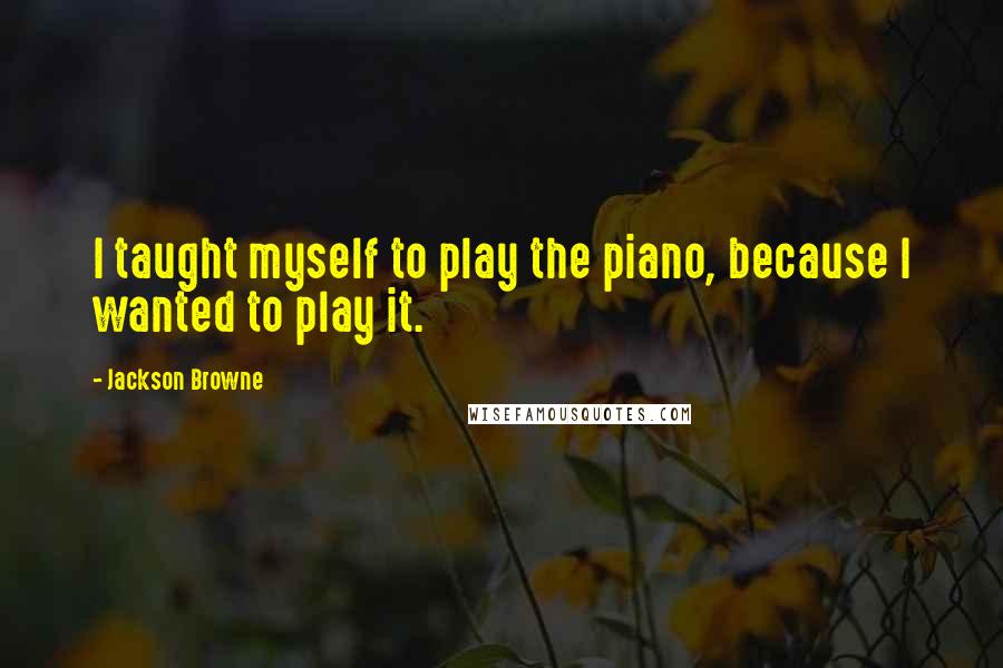 Jackson Browne Quotes: I taught myself to play the piano, because I wanted to play it.