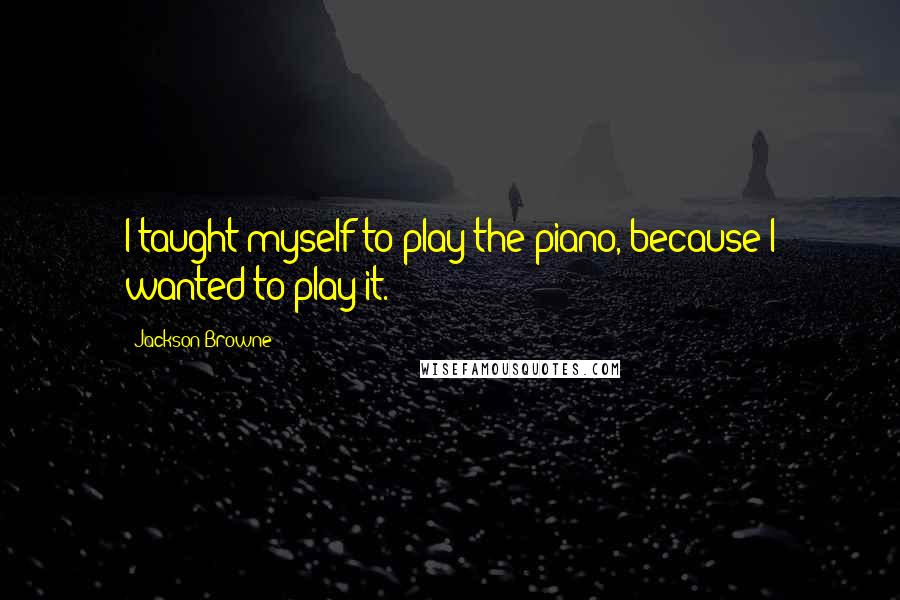 Jackson Browne Quotes: I taught myself to play the piano, because I wanted to play it.