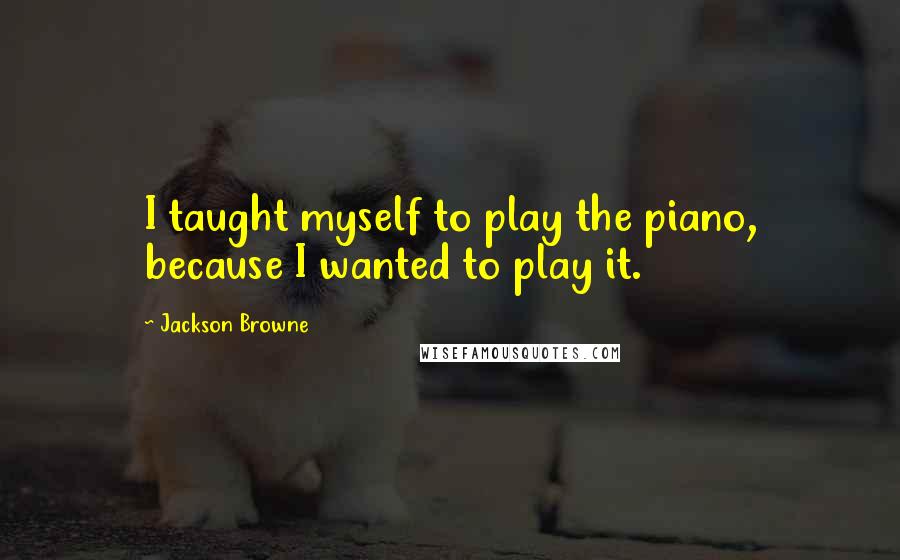Jackson Browne Quotes: I taught myself to play the piano, because I wanted to play it.