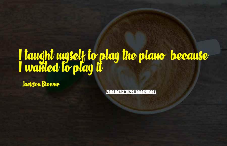 Jackson Browne Quotes: I taught myself to play the piano, because I wanted to play it.