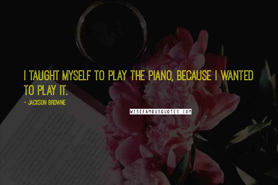 Jackson Browne Quotes: I taught myself to play the piano, because I wanted to play it.