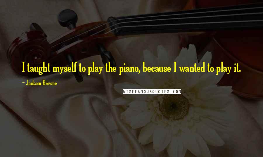 Jackson Browne Quotes: I taught myself to play the piano, because I wanted to play it.