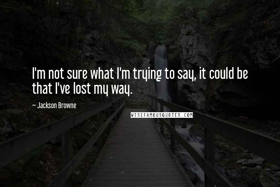 Jackson Browne Quotes: I'm not sure what I'm trying to say, it could be that I've lost my way.