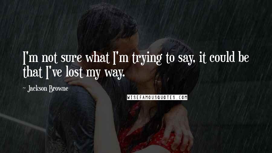 Jackson Browne Quotes: I'm not sure what I'm trying to say, it could be that I've lost my way.