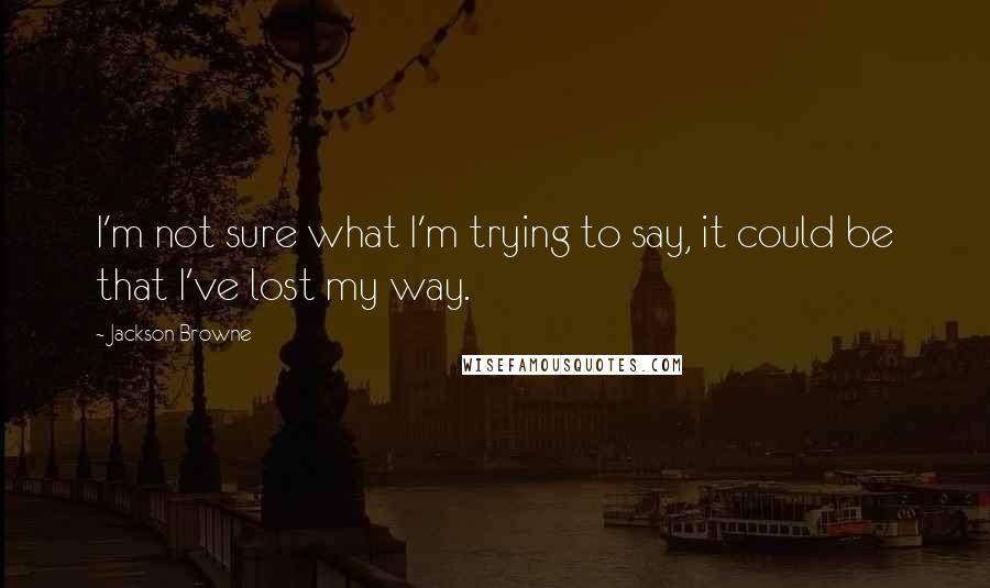 Jackson Browne Quotes: I'm not sure what I'm trying to say, it could be that I've lost my way.