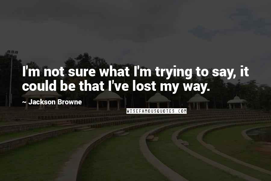 Jackson Browne Quotes: I'm not sure what I'm trying to say, it could be that I've lost my way.