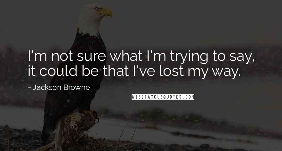 Jackson Browne Quotes: I'm not sure what I'm trying to say, it could be that I've lost my way.