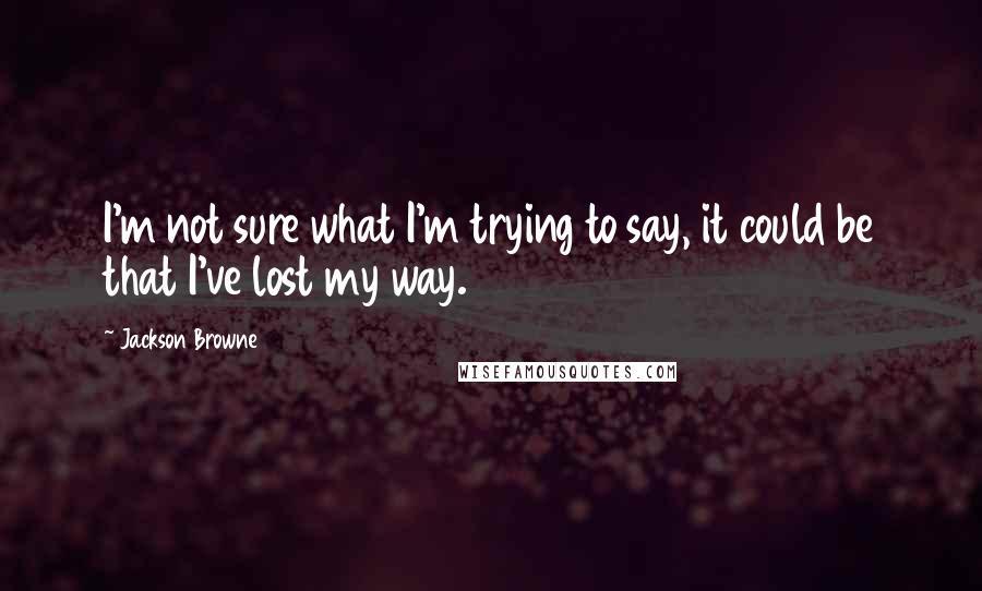 Jackson Browne Quotes: I'm not sure what I'm trying to say, it could be that I've lost my way.