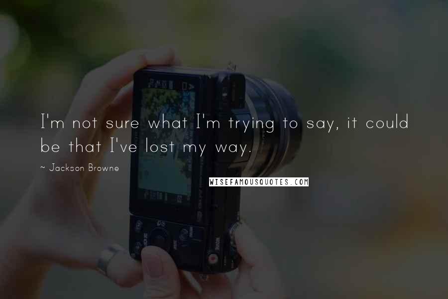 Jackson Browne Quotes: I'm not sure what I'm trying to say, it could be that I've lost my way.