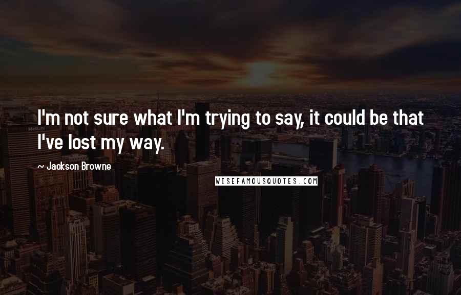 Jackson Browne Quotes: I'm not sure what I'm trying to say, it could be that I've lost my way.