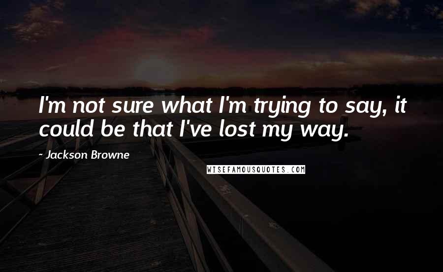 Jackson Browne Quotes: I'm not sure what I'm trying to say, it could be that I've lost my way.