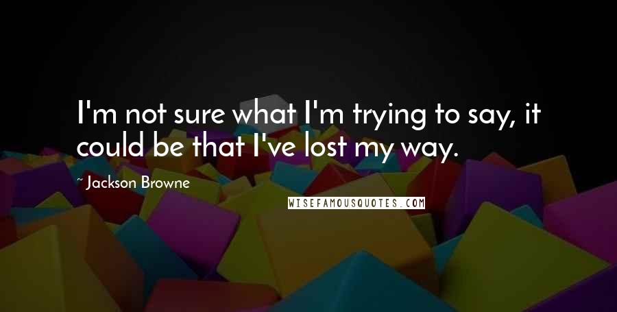 Jackson Browne Quotes: I'm not sure what I'm trying to say, it could be that I've lost my way.