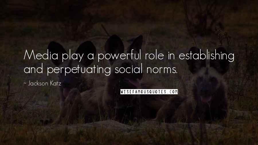 Jackson Katz Quotes: Media play a powerful role in establishing and perpetuating social norms.