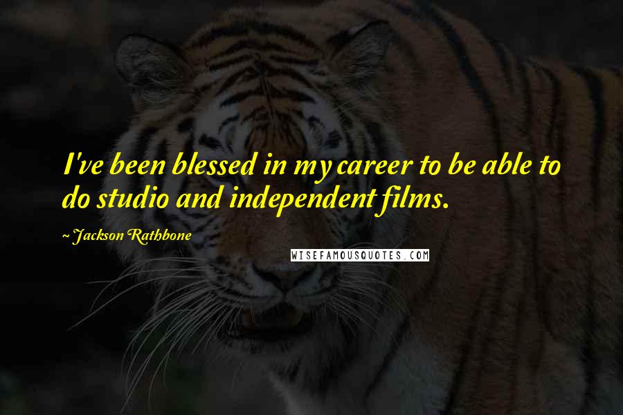 Jackson Rathbone Quotes: I've been blessed in my career to be able to do studio and independent films.