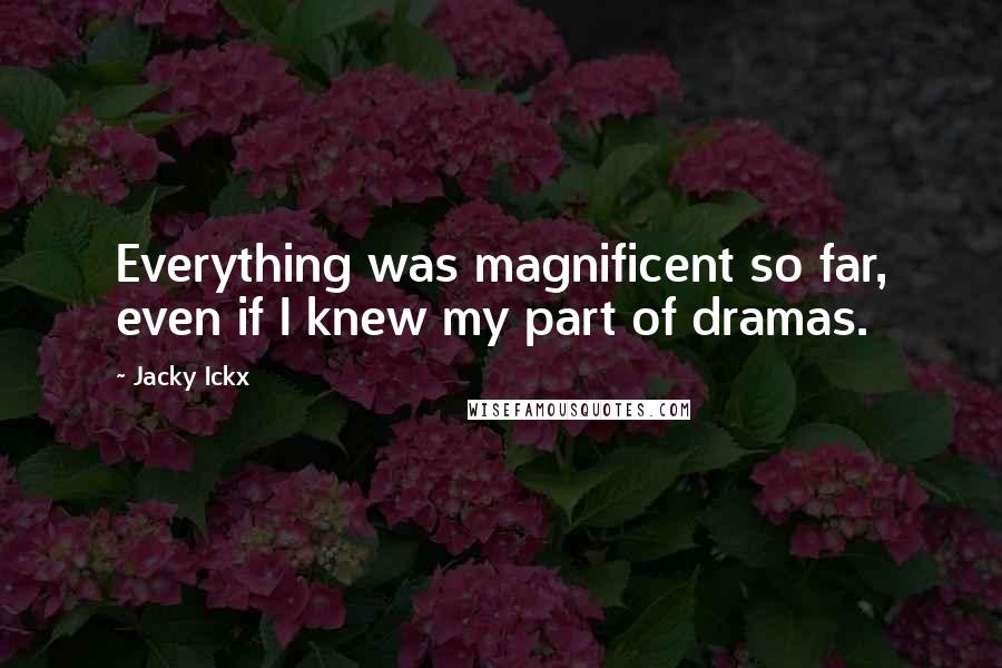 Jacky Ickx Quotes: Everything was magnificent so far, even if I knew my part of dramas.